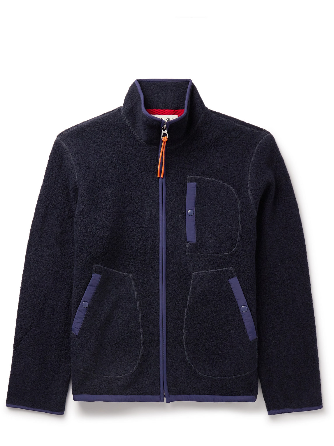 Alex Mill - Something Shell-Trimmed Wool-Blend Fleece Jacket - Men - Blue - S von Alex Mill