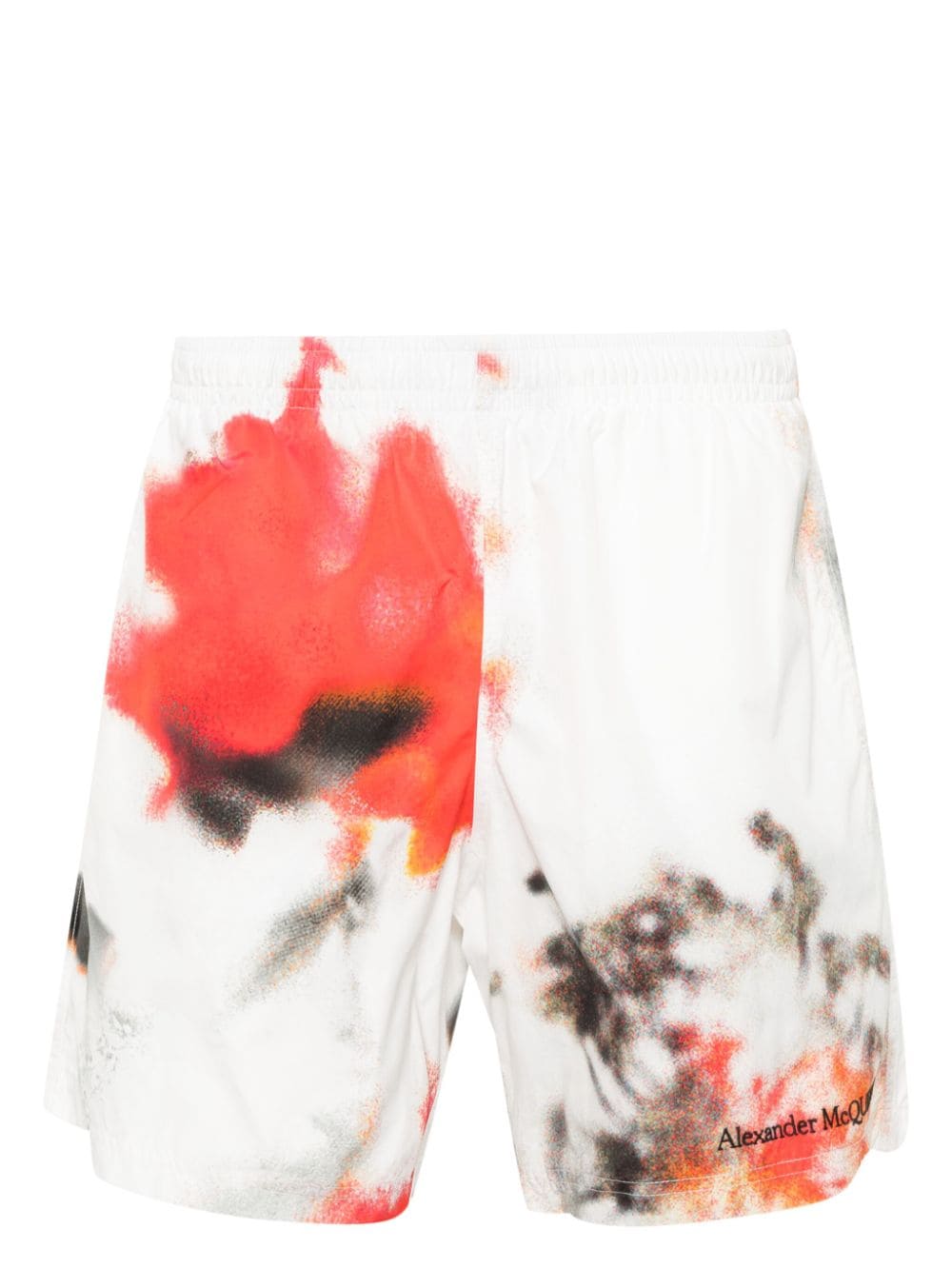 Alexander McQueen Obscured Flower Badeshorts - Weiß von Alexander McQueen