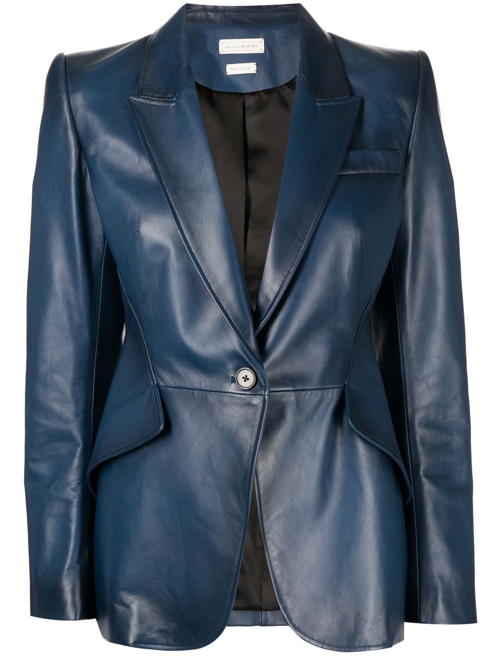 Alexander McQueen Schmaler Lederblazer - Blau von Alexander McQueen