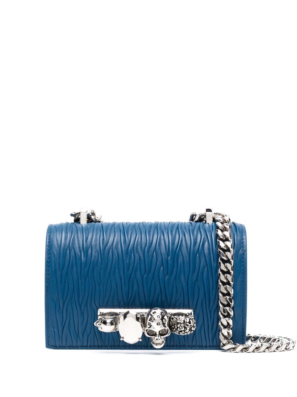 Alexander McQueen Tasche mit Schlagring-Griff - Blau von Alexander McQueen