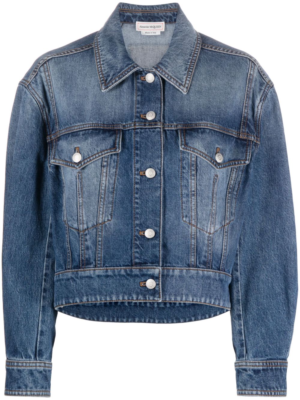 Alexander McQueen Cropped-Jeansjacke - Blau von Alexander McQueen