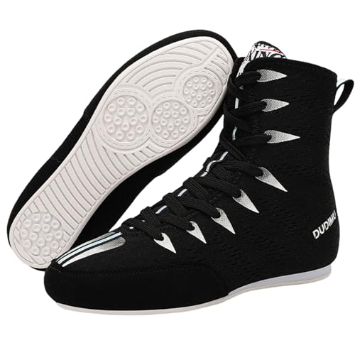 Alexchemia Boxschuhe,Atmungsaktive Jugend-Wrestlingschuhe,Muay Thai Taekwondo Boxen Trainingsschuhe Kampfsportschuhe Atmungsaktiv,Feuchtigkeitsabsorbierende wasserdichte Zehenkappe(32-39EU) von Alexchemia