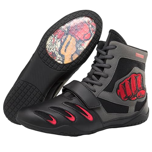 Alexchemia Unisex Boxschuhe,Wettbewerb Spezielle Schuhe,kämpfen Wrestling-Schuhe,Atmungsaktives Mesh,rutschfeste Gummisohle,Kampftrainingsschuhe für Jugendliche,Boxerstiefel für Herren Damen von Alexchemia