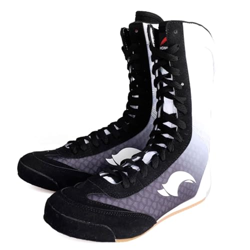 Boxing Shoe,Leichter Boxschuhe Herren Frauen,Wrestling-Schuhe für Erwachsene,Box Training Schuhe mit Halt,rutschfeste Sohle,Atmungsaktives Obermaterial,2 Farben(36-46EU) von Alexchemia