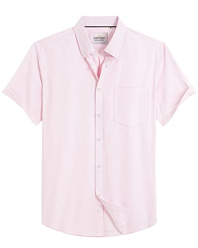 Alimens & Gentle Herren Kurzarm Oxford Hemd Regular Fit Button Down Kragen Hemden mit Tasche, S-hellrosa, 3X-Groß Alimens & Gentle Herren Kurzarm Oxford Hemd Regular Fit Button Down Kragen Hemden mit Tasche, S-hellrosa, 3X-Groß von Alimens & Gentle