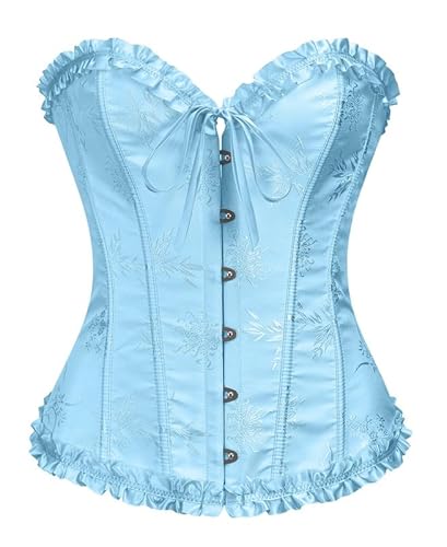 Alivila.Y Fashion Damen Vintage Spitze Knochen Renaissance Korsett für Frauen, Hellblau, Large von Alivila.Y Fashion