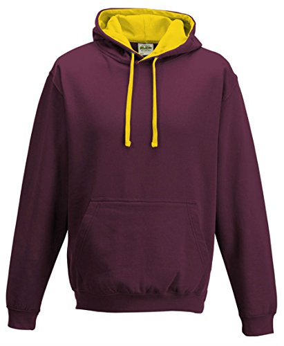 Just Hoods - Varsity Kapuzensweatshirt Sweatshirt L,Brugundy/Gold von All We Do Is