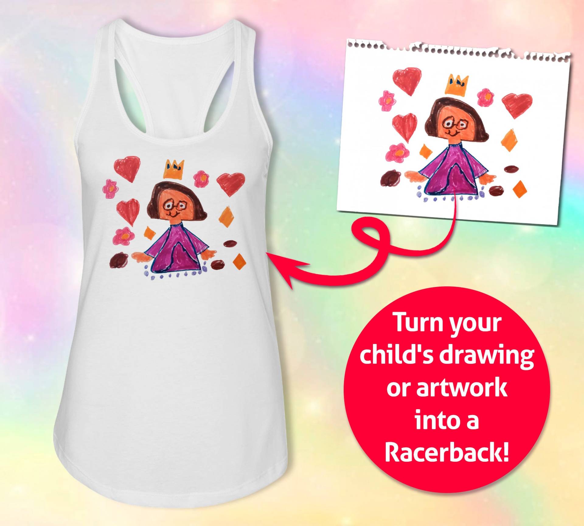 Custom Racerback Tank Mit Deiner Personalisierten Zeichnung - Perfektes Geschenk Für Mama Und Papa von AllDesignbykids