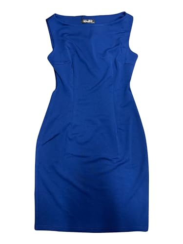 Allegra K Damen Etuikleid Ärmellos U-Boot Ausschnitt Lässig Elegant Bürokleid Kleid Dunkel Blau M von Allegra K