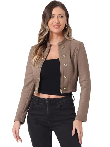 Allegra K Damen Langarm Stehkragen Zweireihig Reißverschluss Wildlederjacke Jacke Kaffee M Allegra K Damen Langarm Stehkragen Zweireihig Reißverschluss Wildlederjacke Jacke Kaffee M von Allegra K