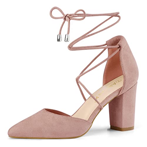Allegra K Damen Sandalen mit spitzem Absatz und klobigen Absätzen Pumps Staubrosa 40 Allegra K Damen Sandalen mit spitzem Absatz und klobigen Absätzen Pumps Staubrosa 40 von Allegra K