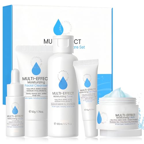 Gesichtspflege set Damen Aminosäure, Beauty set Frauen, Gesichtspflege, Anti Aging Set Kits mit Reiniger, Toner, Gesichtsserum, Augencreme, Gesichtscreme-Hautpflegesets 5-teilig Gesichtspflege set Damen Aminosäure, Beauty set Frauen, Gesichtspflege, Anti Aging Set Kits mit Reiniger, Toner, Gesichtsserum, Augencreme, Gesichtscreme-Hautpflegesets 5-teilig von Allony