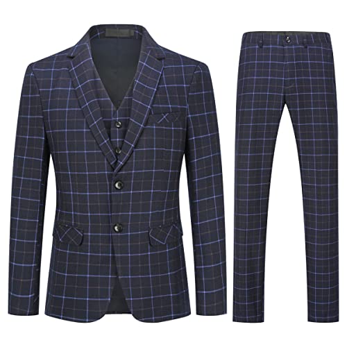 Allthemen Herre Anzug Kariert Herrenanzug Slim Fit 3 Teilig Anzüge Business Hochzeit #6238 Schwarz XXL Allthemen Herre Anzug Kariert Herrenanzug Slim Fit 3 Teilig Anzüge Business Hochzeit #6238 Schwarz XXL von Allthemen