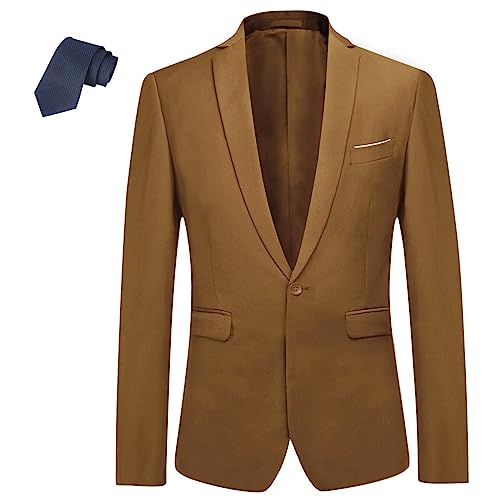 Allthemen Herren Blazer mit Krawatte Regular Fit Leicht Jackett Sportlich Sakko für Freizeit Büro Kaffee L Allthemen Herren Blazer mit Krawatte Regular Fit Leicht Jackett Sportlich Sakko für Freizeit Büro Kaffee L von Allthemen