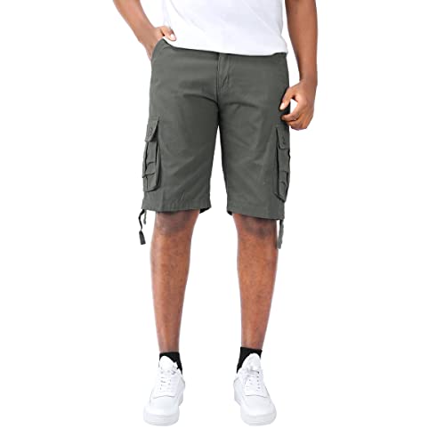 Allthemen Herren Cargo Shorts aus 100% Baumwolle Vintage Bermuda Kurze Hose Sommer Freizeit Herrenshorts Armee 1 38W von Allthemen