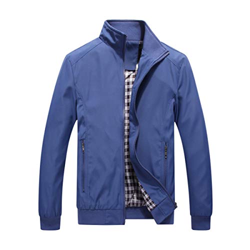 Allthemen Herren Jacke mit Stehkragen Übergangsjacke Herbst Freizeit Sportjacke Bomberjacke #1601 Jeansblau M von Allthemen