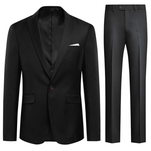 Allthemen Herren Anzug Slim Fit 3 Teilig Herrenanzug Modern Anzüge für Business Hochzeit Schwarz M Allthemen Herren Anzug Slim Fit 3 Teilig Herrenanzug Modern Anzüge für Business Hochzeit Schwarz M von Allthemen