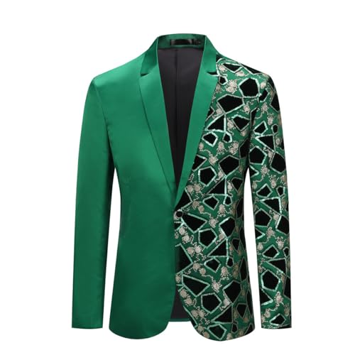 Allthemen Herren Sakko Glitzer Smoking mit Pailletten Blazer Slim Fit Hochzeit Party #42 Grün 3XL Allthemen Herren Sakko Glitzer Smoking mit Pailletten Blazer Slim Fit Hochzeit Party #42 Grün 3XL von Allthemen