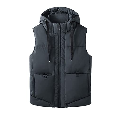 Allthemen Herren Steppweste mit Stehkragen Sportweste Leicht Winter Männer Vest Outdoor Übergangsjacke Rot XXL #01 Grau 3XL von Allthemen