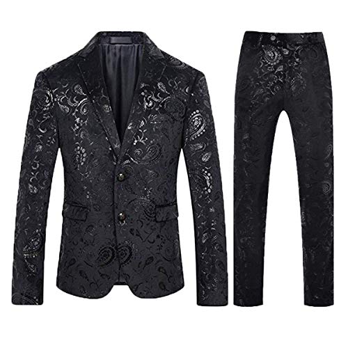 Allthemen Jacquard Smoking Herren Anzug Fallendes Revers 2 Teilig Set für Hochzeit Party Schwarz 4XL Allthemen Jacquard Smoking Herren Anzug Fallendes Revers 2 Teilig Set für Hochzeit Party Schwarz 4XL von Allthemen