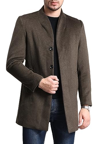 Allthemen Wintermantel Herren Mantel Slim Fit Lang Wollmantel Business Trenchcoat Mantel Herren Winter Khaki XL von Allthemen