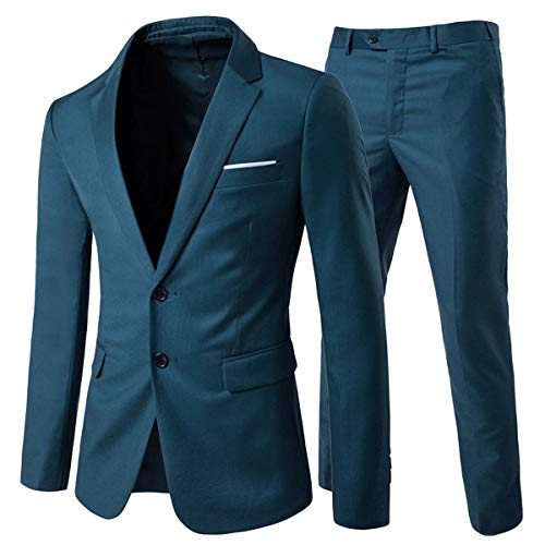 Allthemen Anzug Herren Anzug 2 Teilig Slim Fit Herrenanzug Hochzeit Anzüge Herren Modern Sakko für Business Blau(2 Knöpfe) 3XL von Allthemen