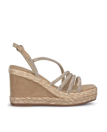 Alma En Pena V240992 Sandalen mit Keilabsatz, Velours-Sand, sandfarben, 38 EU von Alma en Pena