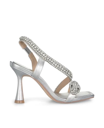 Alma en Pena Diva Silver V240563 Schlangen-Sandalen mit rundem Absatz, silber, 36 EU von Alma en Pena