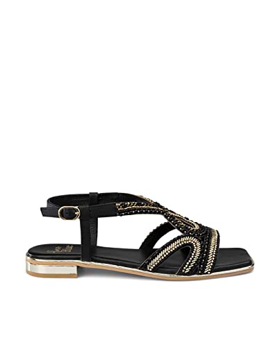 Alma en Pena V23BL1401 Indi Black Damen-Sandalen mit Strasssteinen, Schwarz , 38 EU von Alma en Pena