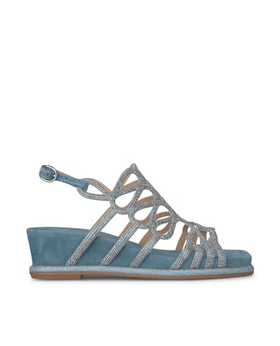 Alma en Pena V240747 Silber-Sandalen mit Glitzer, Veloursleder, blau, 35 EU von Alma en Pena