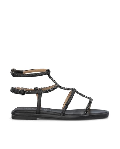 Alma en Pena V240831 Sandalen, flach, Doppelstreifen, Nappa, Schwarz, Schwarz , 37 EU von Alma en Pena