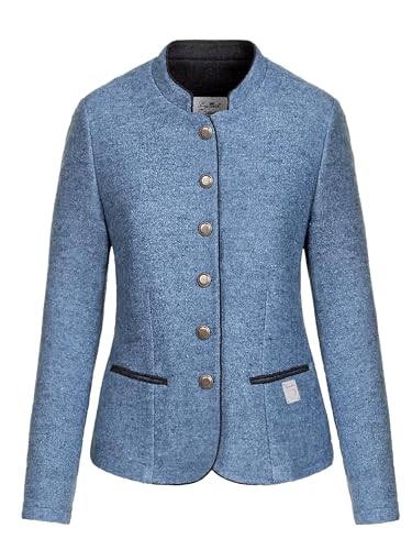 Almbock Damen Jacke Tracht - Trachten Jacke Denim Damen - Trachtenjacke Damen mit antiken Knöpfen - Trachtenweste Damen 42 Almbock Damen Jacke Tracht - Trachten Jacke Denim Damen - Trachtenjacke Damen mit antiken Knöpfen - Trachtenweste Damen 42 von Almbock