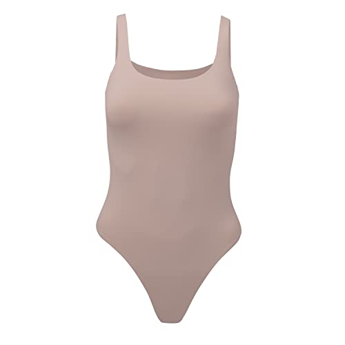 Almere Low Back Contour Tank High Cut Thong Bodysuit, No Snap, Women's Bodysuit, No Bra Neded, Body Sculpt Body, Malvenfarben, S von Almere