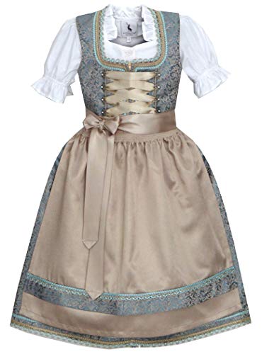 Alpenmärchen Kinderdirndl Mädchendirndl aus exklusiver Kollektion inkl. Schürze und Bluse, ALM-K105 Gr.116 von Alpenmärchen