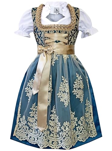 Alpenmärchen Kinderdirndl aus exklusiver Kollektion inkl. Schürze und Bluse - ALM-K910_146 von Alpenmärchen