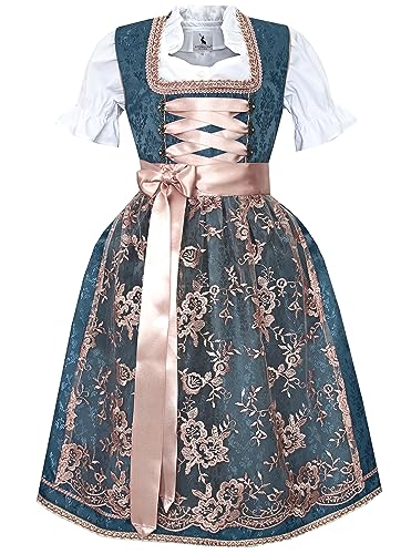 Alpenmärchen Kinderdirndl aus exklusiver Kollektion inkl. Schürze und Bluse - ALM-K914_140 von Alpenmärchen