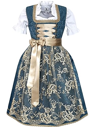 Alpenmärchen Kinderdirndl aus exklusiver Kollektion inkl. Schürze und Bluse - ALM-K921_140 von Alpenmärchen