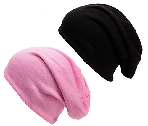 Alsino 2in1 Wintermütze Unisex Long Beanie Wendemütze Slouch Herbstmütze 2 farbig, Variante wählen:SM-199 schwarz/rosa von Alsino