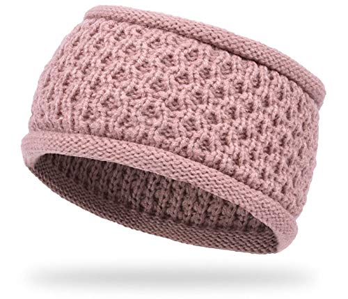 Alsino Stirnband für Damen Winter Glitzer Ohrenwärmer Haarband Glitter Winter Retro Mädchen Kopfband Geflochten Kinder Ohrenschützer Vintage (rosa) von Alsino