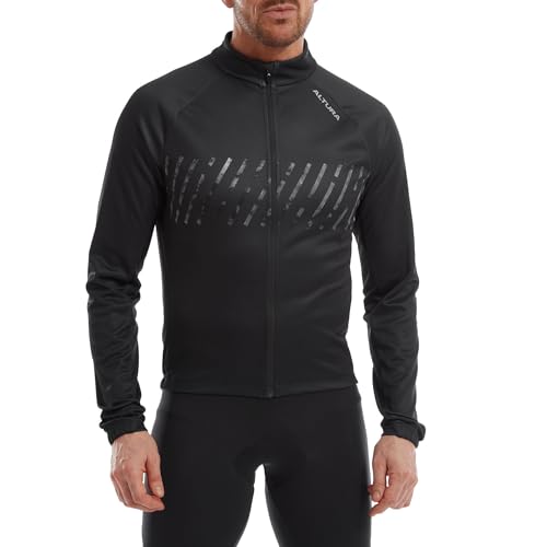 Altura Herren Airstream Thermo-Radtrikot, langärmelig, reflektierend, Schwarz – Größe M von Altura