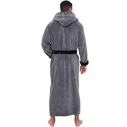 Alueeu Herren Morgenmantel Baumwolle Leicht Elegant Lang 4xl Winter Seide Satin Bademantel Hausmantel Frotteemantel Robe Negligee Saunakilt Morgenrock Kimono Pyjama Lang Nachtwäsche Bathrobe von Alueeu