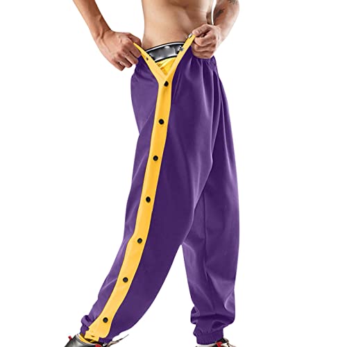 Alueeu Herren Trainingshose mit seitlicher Knopfleiste zum öffnen Button Up Sporthose Freizeithose Jogginghose Sportswear Elastischer Bund Streifen Sweatpants mit Taschen Alueeu Herren Trainingshose mit seitlicher Knopfleiste zum öffnen Button Up Sporthose Freizeithose Jogginghose Sportswear Elastischer Bund Streifen Sweatpants mit Taschen von Alueeu