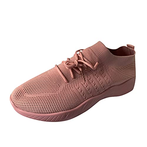 Sneaker Damen Schwarz Laufschuhe Leichtgewichts Turnschuhe Frauen Große Größe Beiläufige Damenschuhe Jogging Mesh Schuhe Fitnessschuhe Bequeme Plattform Fußballschuhe Leichte Turnschuhe von Alueeu