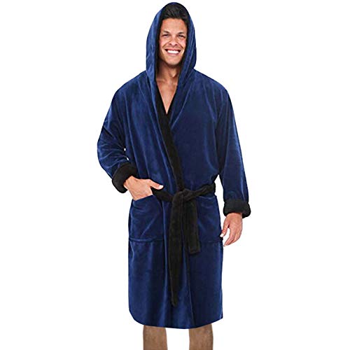 Bademantel Herren Kurz Leicht mit kapuze Baumwolle Frottee Kurzarm Flauschig Hausmantel Frotteemantel Morgenmantel Robe Negligee Saunakilt Sauna Sarong Morgenrock Pyjama Kimono Nachtwäsche Bathrobe von Alueeu