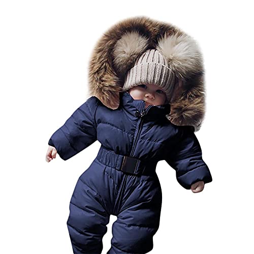 Schneeanzug Baby 0-24 Monate Junge Mädchen Herbst 56 80 86 92 Jungen 74/80 Born Fleece Strampler Spielanzug Jumpsuit Outfit Babykleidung Parka Jacke Mantel Winterjacke Kapuzenjacke Übergangsjacke von Alueeu