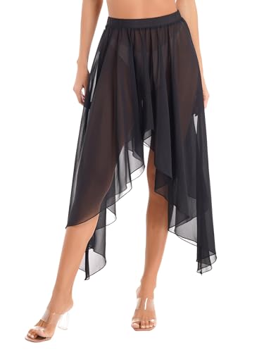 Alvivi Damen Ballettrock Wickelrock Chiffon Tanzrock Elastischer Asymmetrisches Rock Latein Salsa Rumba Bauchtanz Rock Schwarz Einheitsgröße Alvivi Damen Ballettrock Wickelrock Chiffon Tanzrock Elastischer Asymmetrisches Rock Latein Salsa Rumba Bauchtanz Rock Schwarz Einheitsgröße von Alvivi
