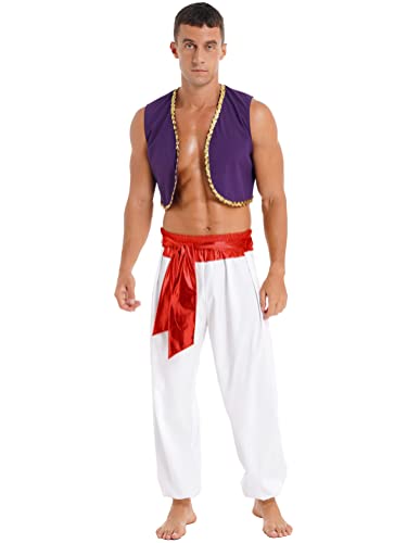 Alvivi Herren Arabischer Prinz Kostüm Set Weste Tops mit Haremshose Halloween Kostüm Rollenspiel Fasching Karneval Party Outfits Aa Rot M Alvivi Herren Arabischer Prinz Kostüm Set Weste Tops mit Haremshose Halloween Kostüm Rollenspiel Fasching Karneval Party Outfits Aa Rot M von Alvivi