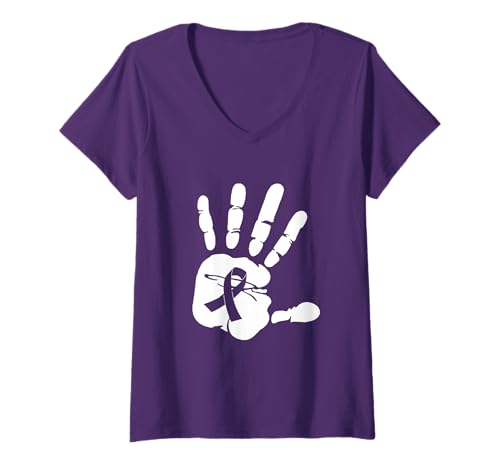 Damen Alzheimer Bewusstseinsshirt für Herren, Alzheimer Shirt für Damen T-Shirt mit V-Ausschnitt Damen Alzheimer Bewusstseinsshirt für Herren, Alzheimer Shirt für Damen T-Shirt mit V-Ausschnitt von Alzheimer shirt for father, Alzheimer for mother