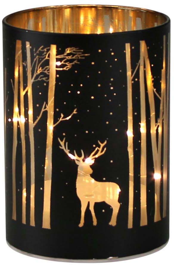 AM Design LED Windlicht, Weihnachtsdeko, mit abgebildeten Hirsch von Am Design