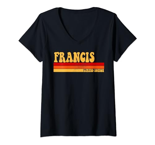 Damen FRANCIS Name Personalisierte Idee Herren Retro Vintage FRANCIS T-Shirt mit V-Ausschnitt von AmaStyle Co.